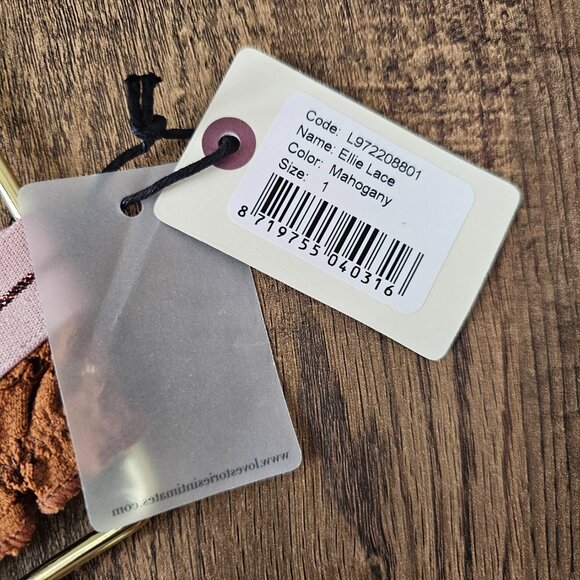 NWT!! Love Stories Ellie Lace Butterfly Thong, Mahogany - Picture 4 of 12